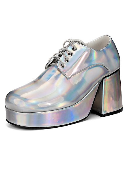 70's Platform Shoes Men silver 