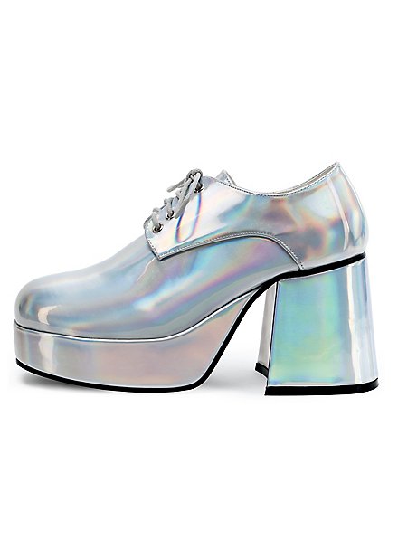 Mens silver platform shoes on sale