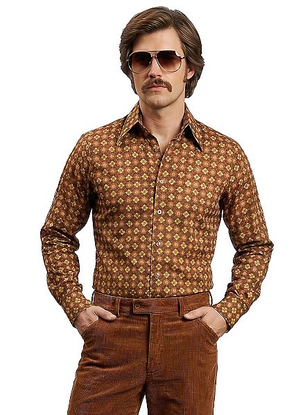 70s style dress shirts 70s Red Blue Paisley Dress Shirt, Kings Road