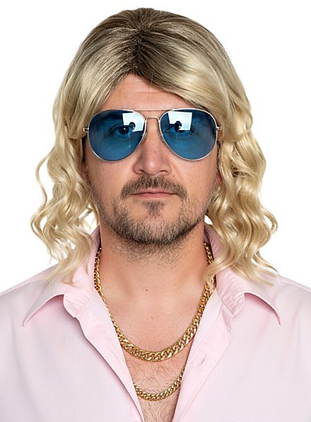 80er Jahre Föhnwellen Perücke blond-braun