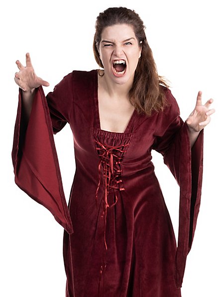 Elegante costume da vampiro rosso e nero per bambina