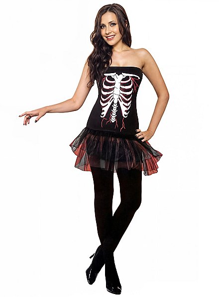 FIESTAS GUIRCA Costume Da Scheletro Con Tutù Per Bambina - Abito In Poliestere E Tulle, Taglie 3-4, 5-6, 7-9 Anni