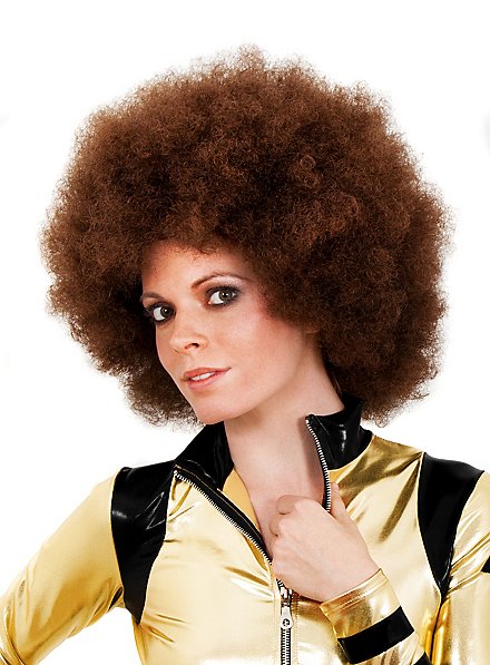Afro Pruik Deluxe Bruin