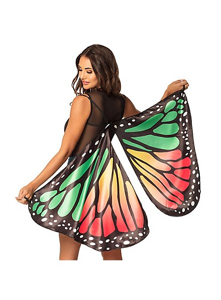 Ailes de papillon en tissu rouge-vert