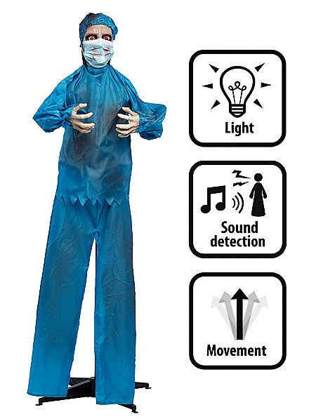 Animated horror doctor Halloween decoration with lights and movements