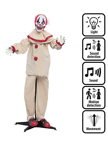 Animated Scary Clown Halloween Decoration With Light And Movement