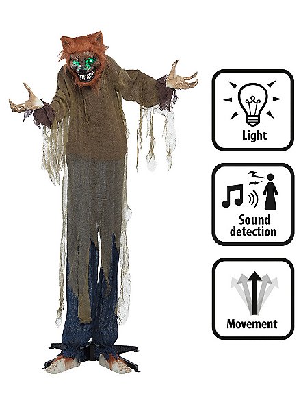 Animated werewolf Halloween decoration with light and movements ...