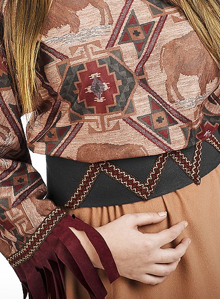 Indianer-Inkostüm Für Damen – Apache-Kleid Mit Fransen, Kopfband Und Feder, Perfekt Für Karneval, Faschingsparty Oder Western-Feste, Verschiedene Größen