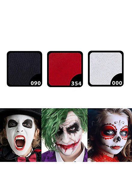 Aqua Makeup Sæt Sort-Hvid-Rød