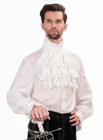 Aristokratenhemd mit Jabot - Louis, weiß