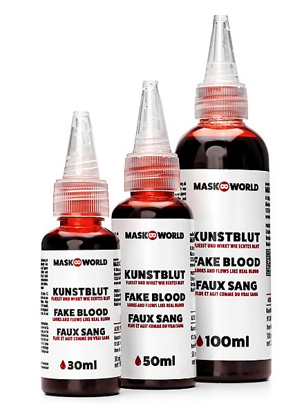 Artificial blood bottle with dosing tip 30 ml / 50 ml / 100 ml