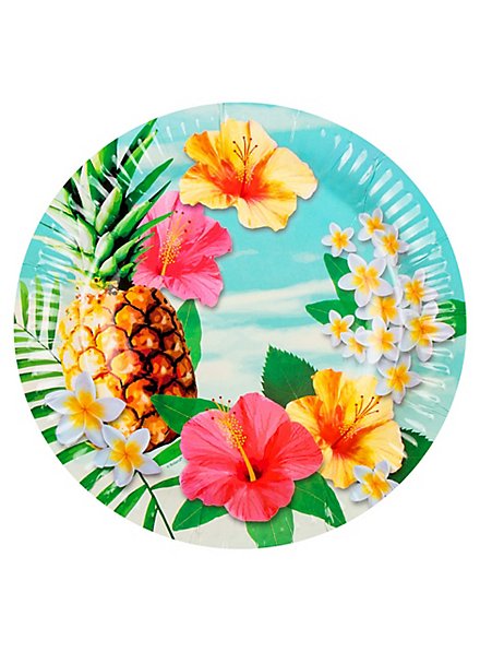 Assiettes en carton hawaïennes 6 pièces