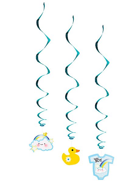 Baby Boy decoration spirals 3 pieces