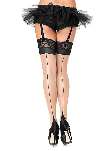 Backseam Stockings with Lace Trim