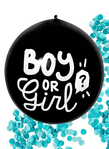 Ballon à confettis Boy or Girl bleu