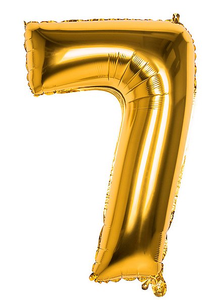 Ballon en plastique chiffre 7 or 86 cm