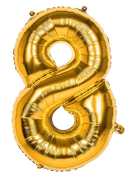 Ballon en plastique chiffre 8 or 86 cm