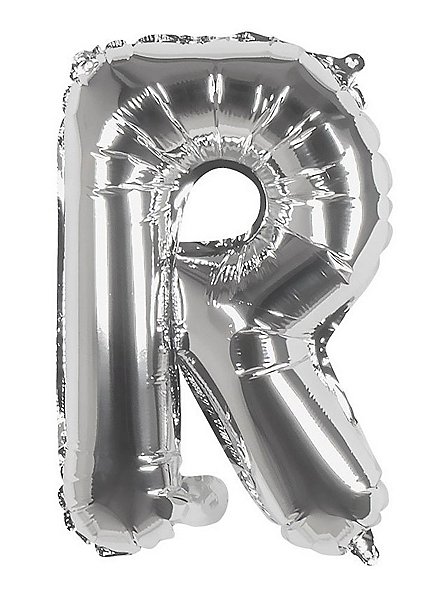 Ballon en plastique lettre R argent 36 cm