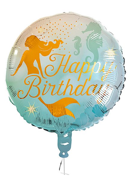 Ballon transparent Joyeux anniversaire Sirène