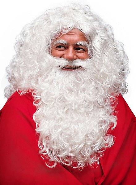 Barba De Papá Noel Con Peluca Y Cejas