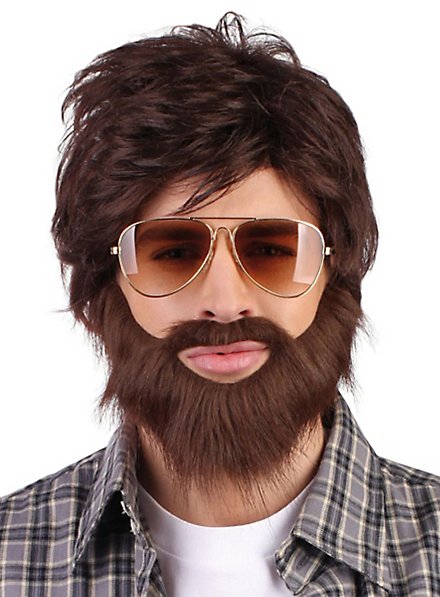 Barbe et perruque de hipster