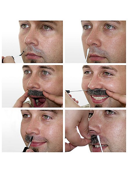 Bartset Goatee - Professionelle Bartkombination aus Kinnbart und  Schnurrbart mit Echthaar Anteil