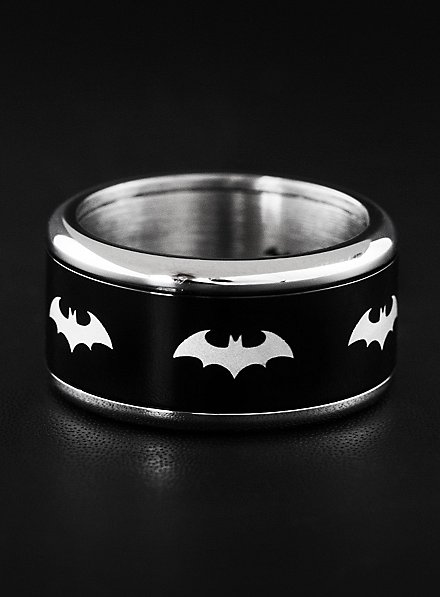 Batman Emblem Ring rotierend schwarz