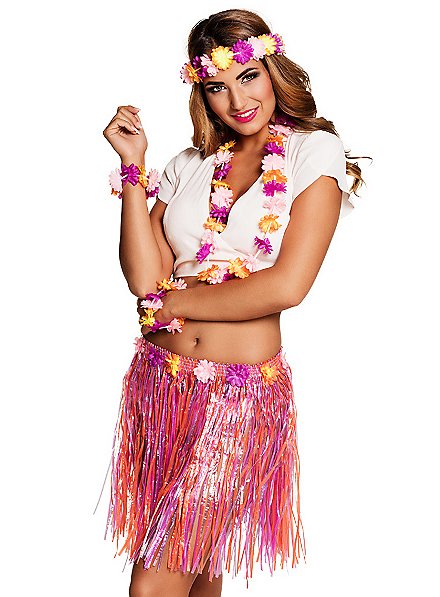 Beach costume Hawaii pink-orange - maskworld.com