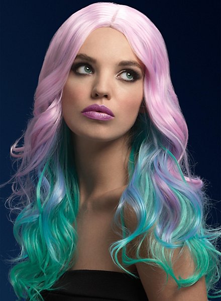Beach Waves wig pastel, middle parting