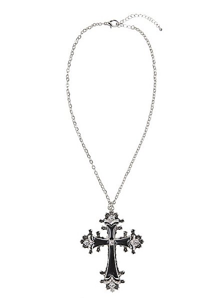 Silver Rhinestone Cross Charm Necklace from Brandy Melville on 21 Buttons