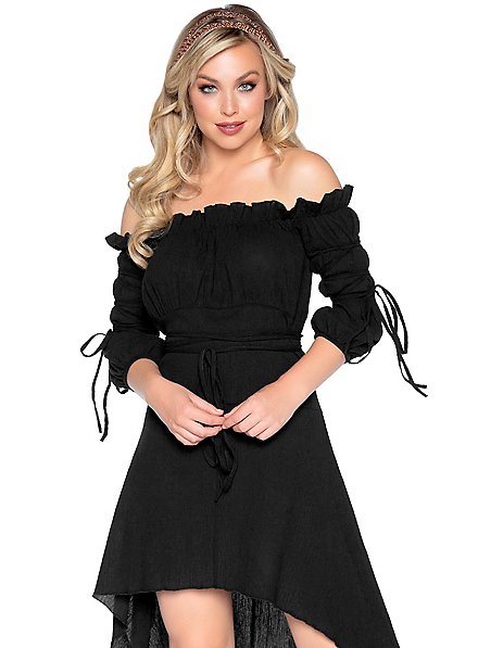 Lala Gauze Tiered Dress Black