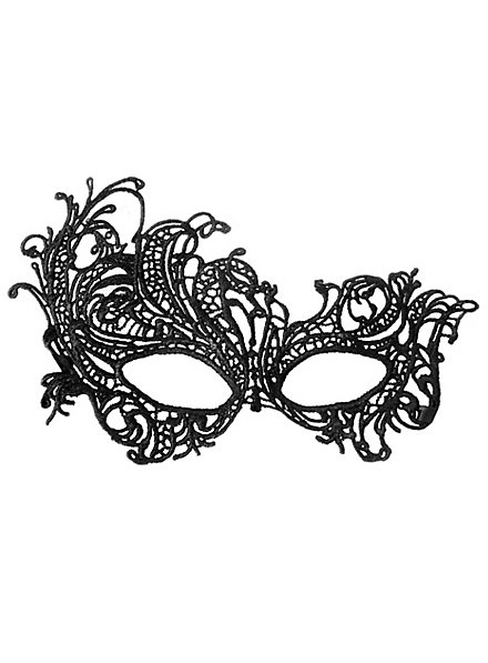 Black lace mask asymmetric