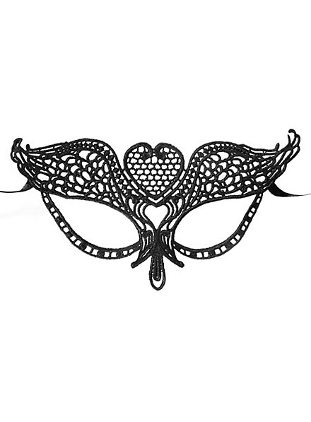 Black lace mask heart