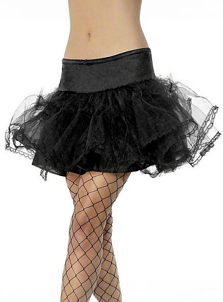Black petticoat with wide hem