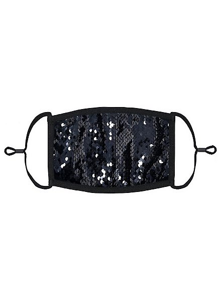 Black-silver reversible sequins Mouth and nose mask