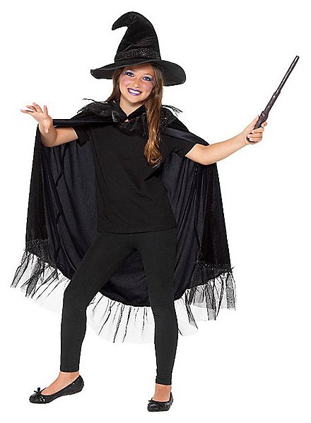 Black witch costume set for children