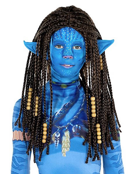 Blaue Stammeskriegerin Kinderperücke