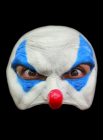 Blauer Clown Halbmaske aus Latex