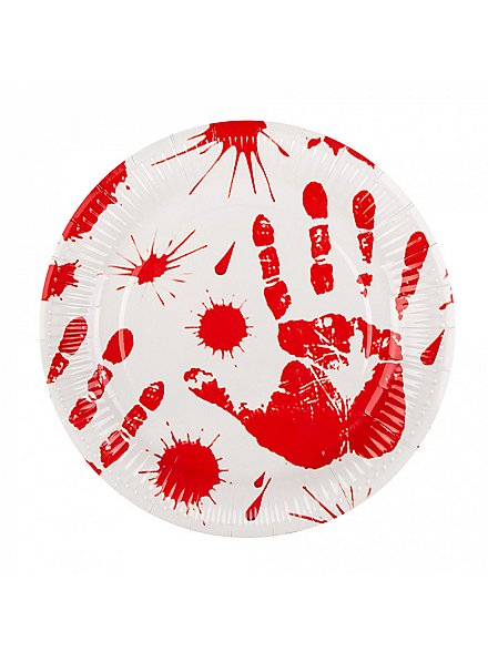 Bloody hand paper plates 6 pieces