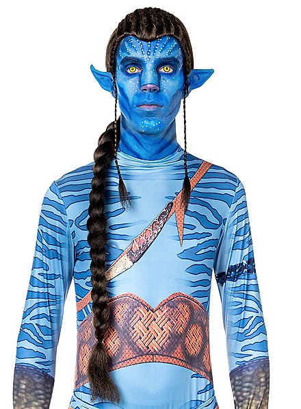 Blue tribal warrior wig with braid