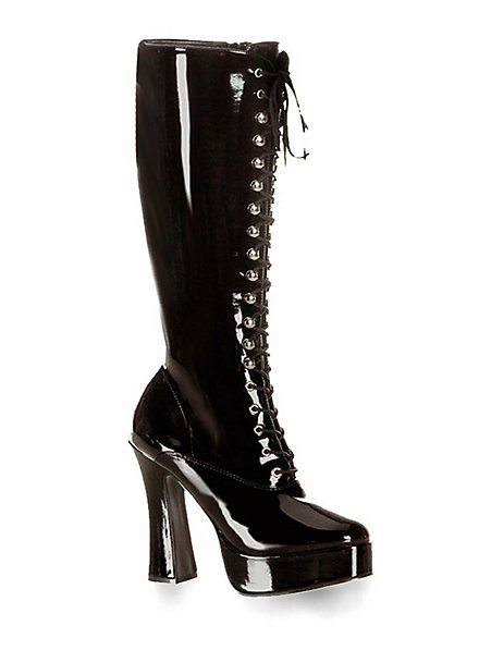 Botas Con Cordones Y Tacón Cuadrado