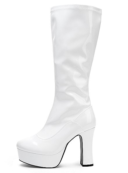 Botas De Plataforma Con Cremallera Blancas