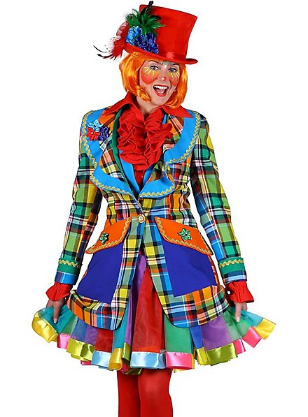 Brightly colored checkered clown jacket for women
