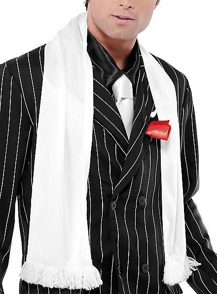 Bufanda Años 20 Blanca Con Flecos