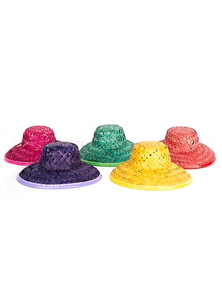 Bunte Mini-Strohhüte mit Gummizug