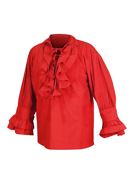 Camisa Con Volantes - Renacimiento, Roja
