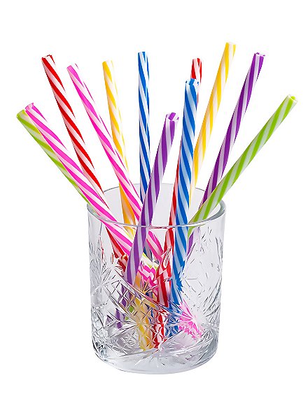 Cannucce di plastica riutilizzabili colorate 12 pezzi