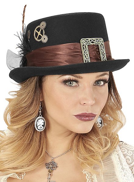 Cappello a cilindro basso steampunk