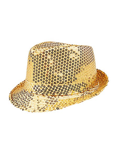 Cappello con paillettes dorate