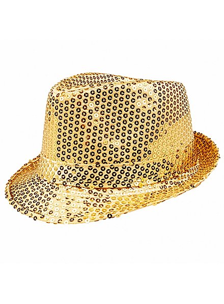 Cappello con paillettes dorate